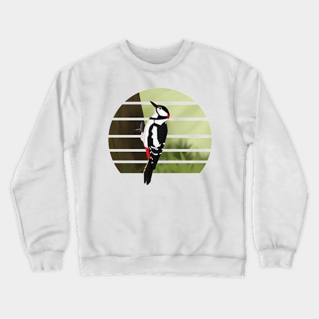 jz.birds Woodpecker Bird Animal Art Crewneck Sweatshirt by jzbirds